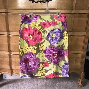 Silk floral skirt